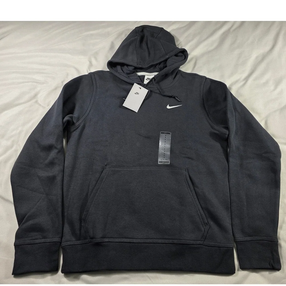Nike Sportswear Club Fleece Pullover Hoodie Mens Small Embroidered Swoosh NEW